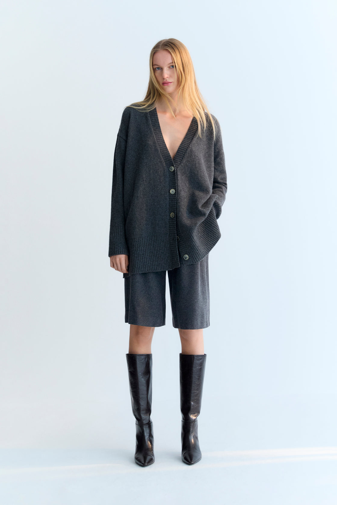 Agatha Woman Cardigan Mid Grey - Main Image