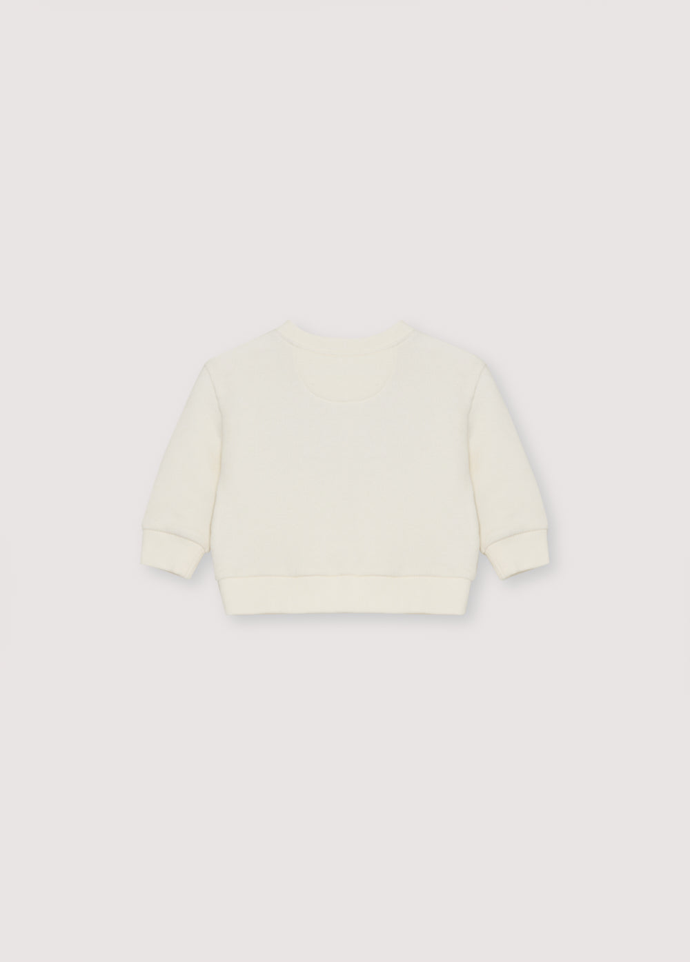 Cotton-elastane fleece sweatshirt with a multicolored brand print on the front. It opens at the shoulder with tone-on-tone snaps. Brushed on the inside and outside.