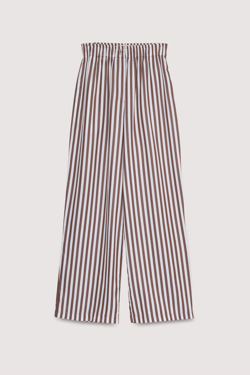 Wide-leg pants in 100% Tencel, designed in a soft Roast Stripes colorway with a distinctive bicolor stripe. The Ne Society Woman Collection AW25