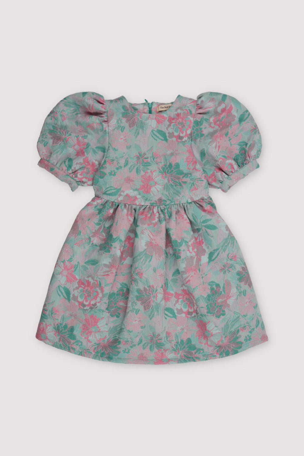 Artemisa Dress, our bestseller is now available in two colors, jade and hibiscus. Dress with puffed sleeves and a flared skirt.