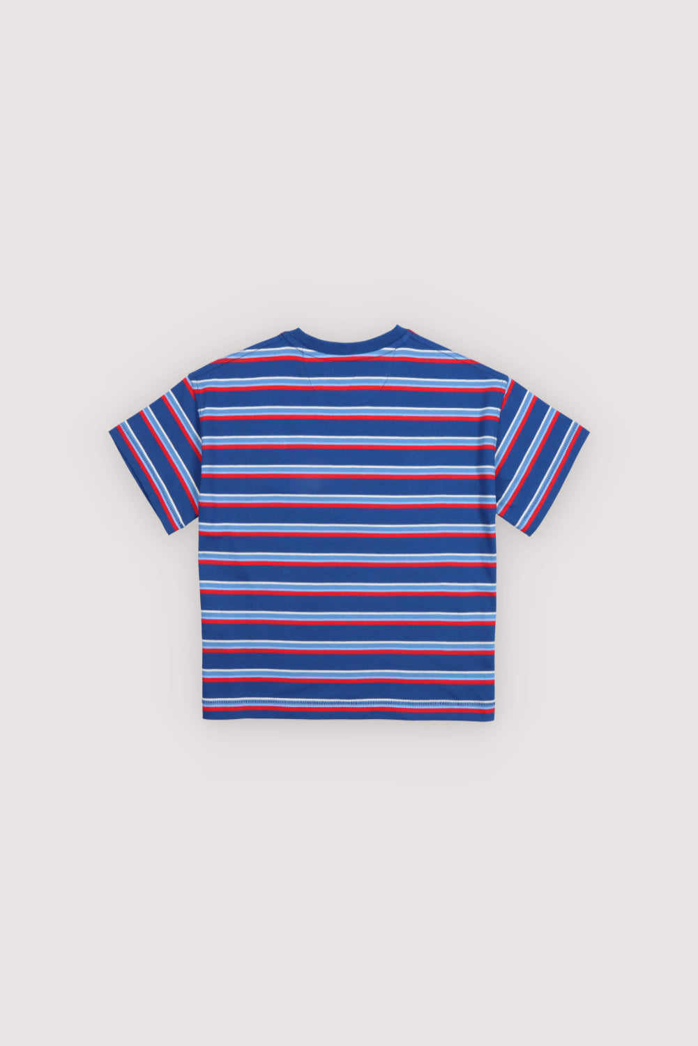 Cotton jersey T-shirt featuring multicolor stripes and a Society embroidery detail on the chest for a distinctive touch.