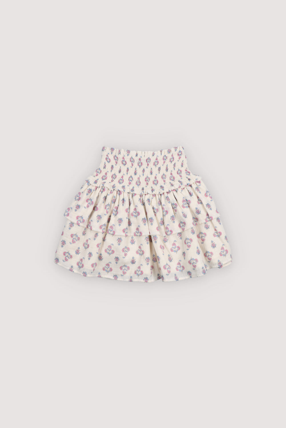 Skirt in soft 100% cotton gauze with a charming seal print, featuring double ruffles and an elastic waistband for a comfortable, playful fit.