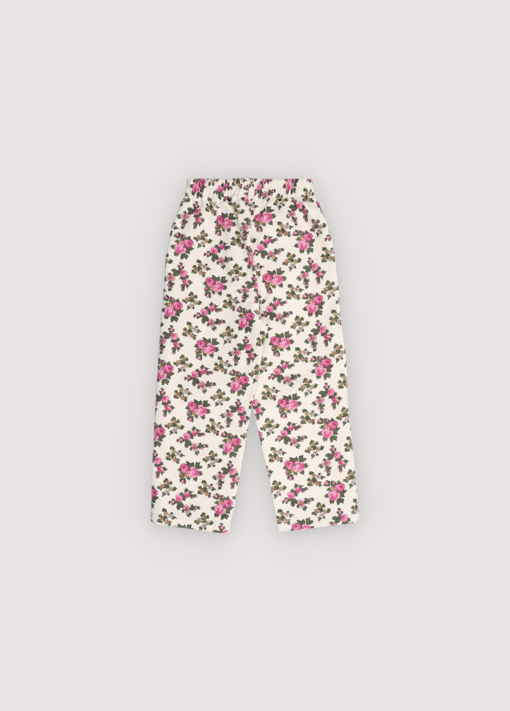 Straight-leg denim pants in the exclusive Elyse floral print, designed with an original front detail featuring tone-on-tone mother-of-pearl buttons.