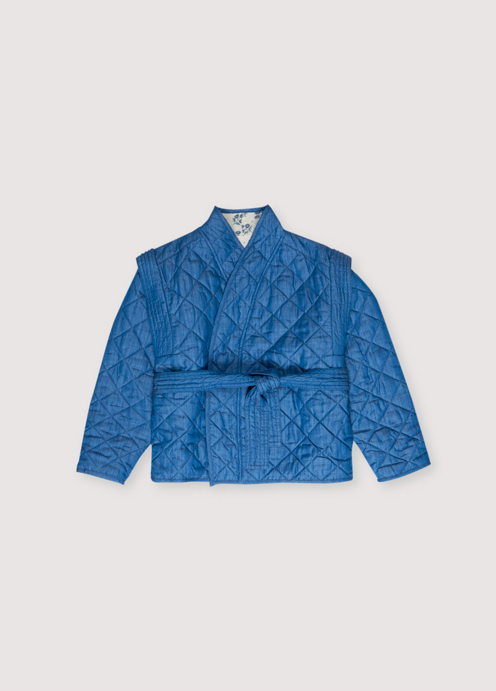 Eleni Teen Jacket, our bestseller jacket, now in 100% linen fabric with our hyacinth print and 100% lyocell denim.