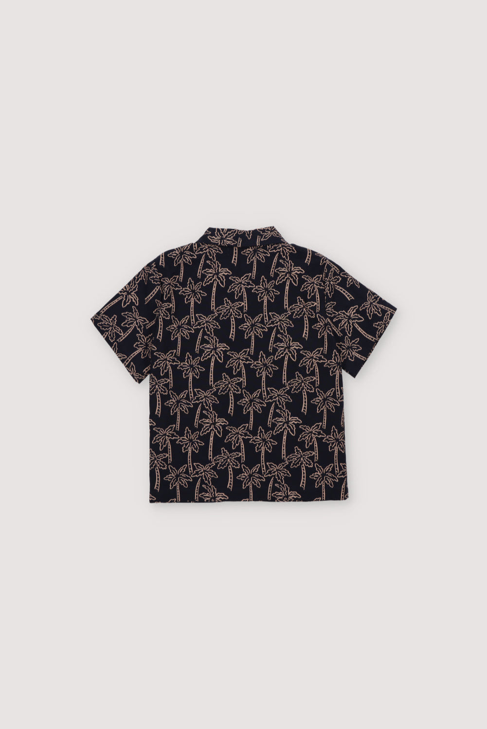 Ithaki Shirt in 100% cotton fabric with our Palms Navy print and elastic waistband with adjustable drawstring.