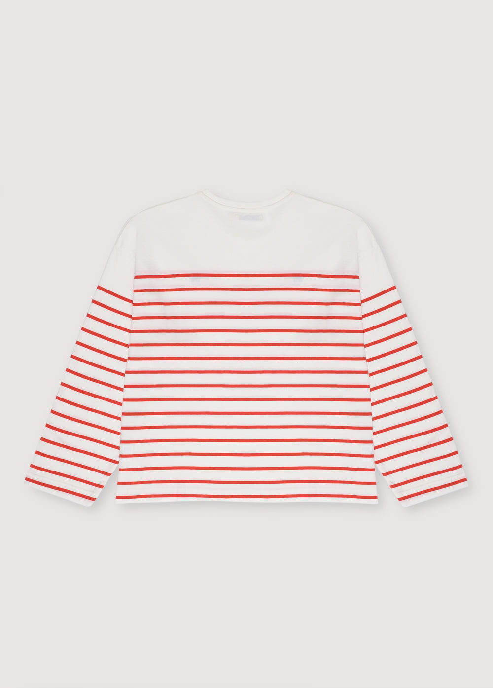 Long-sleeved bicolor striped T-shirt with a relaxed fit and ribbed collar. Spring Summer Collection. The New Society.