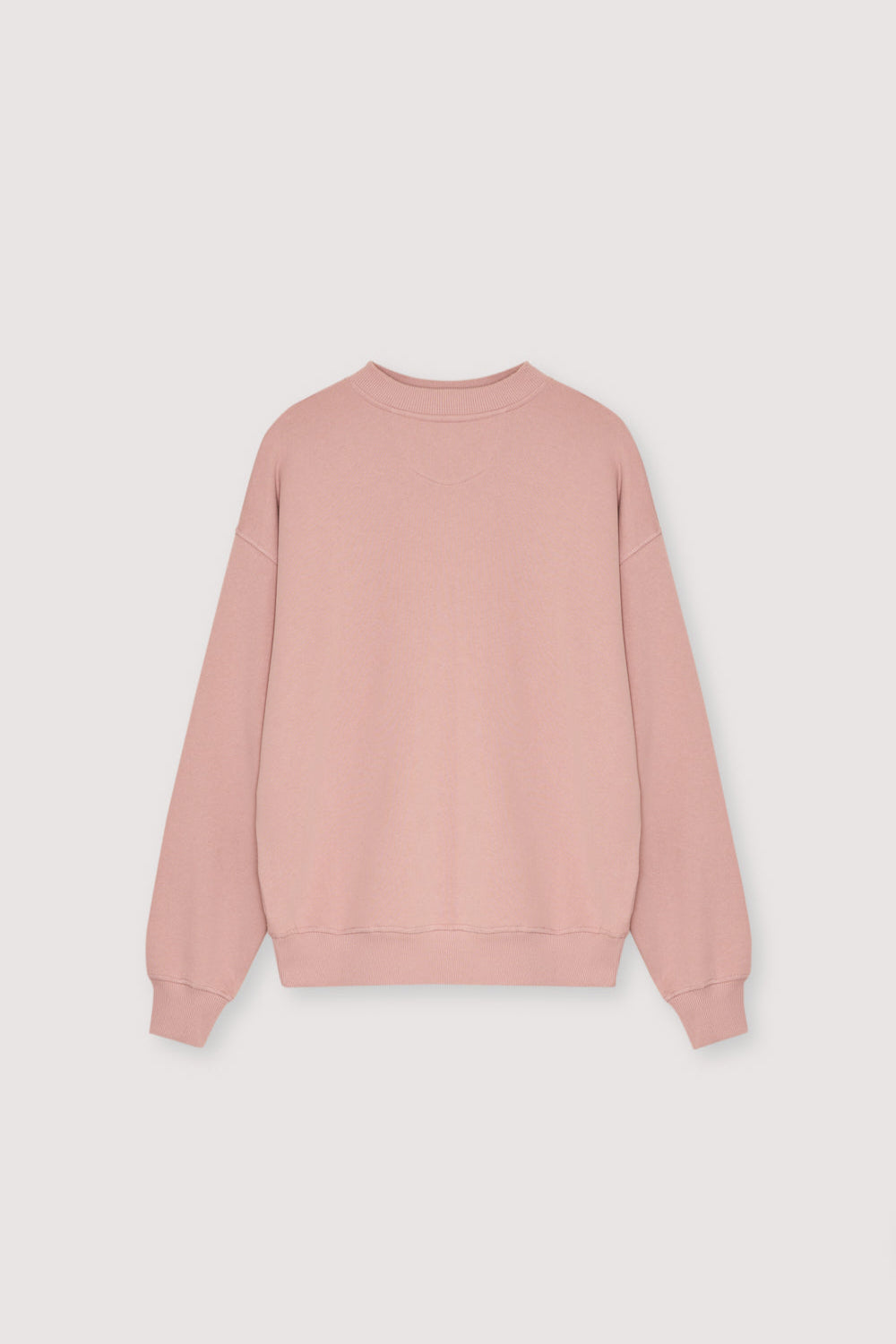 Fleece sweatshirt with a ribbed collar and contrasting print on the chest. Brushed on the inside and outside.
