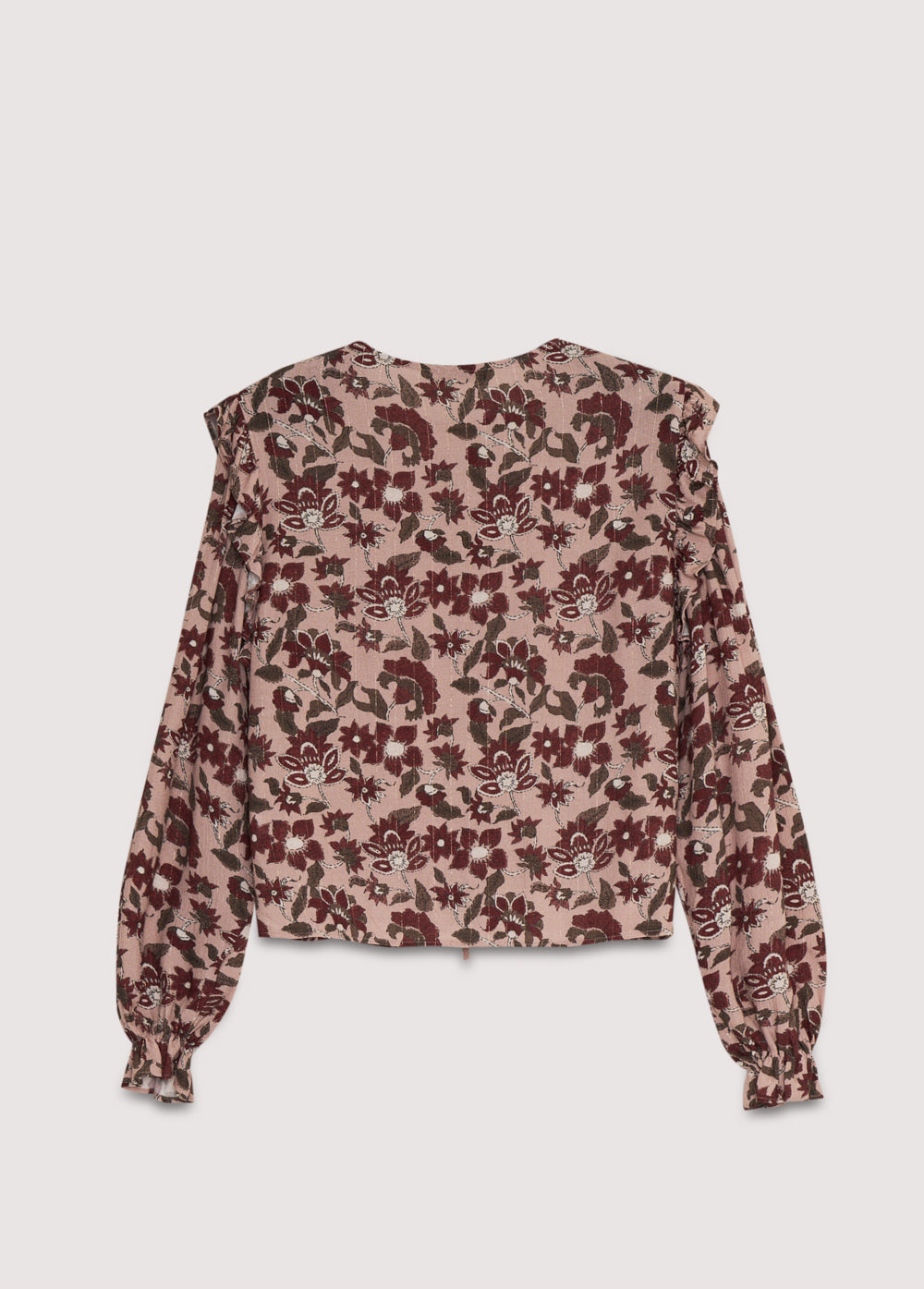 Blouse en viscose douce et légère avec l'imprimé exclusif Lua avec de subtils reflets lurex pour une touche de brillance.