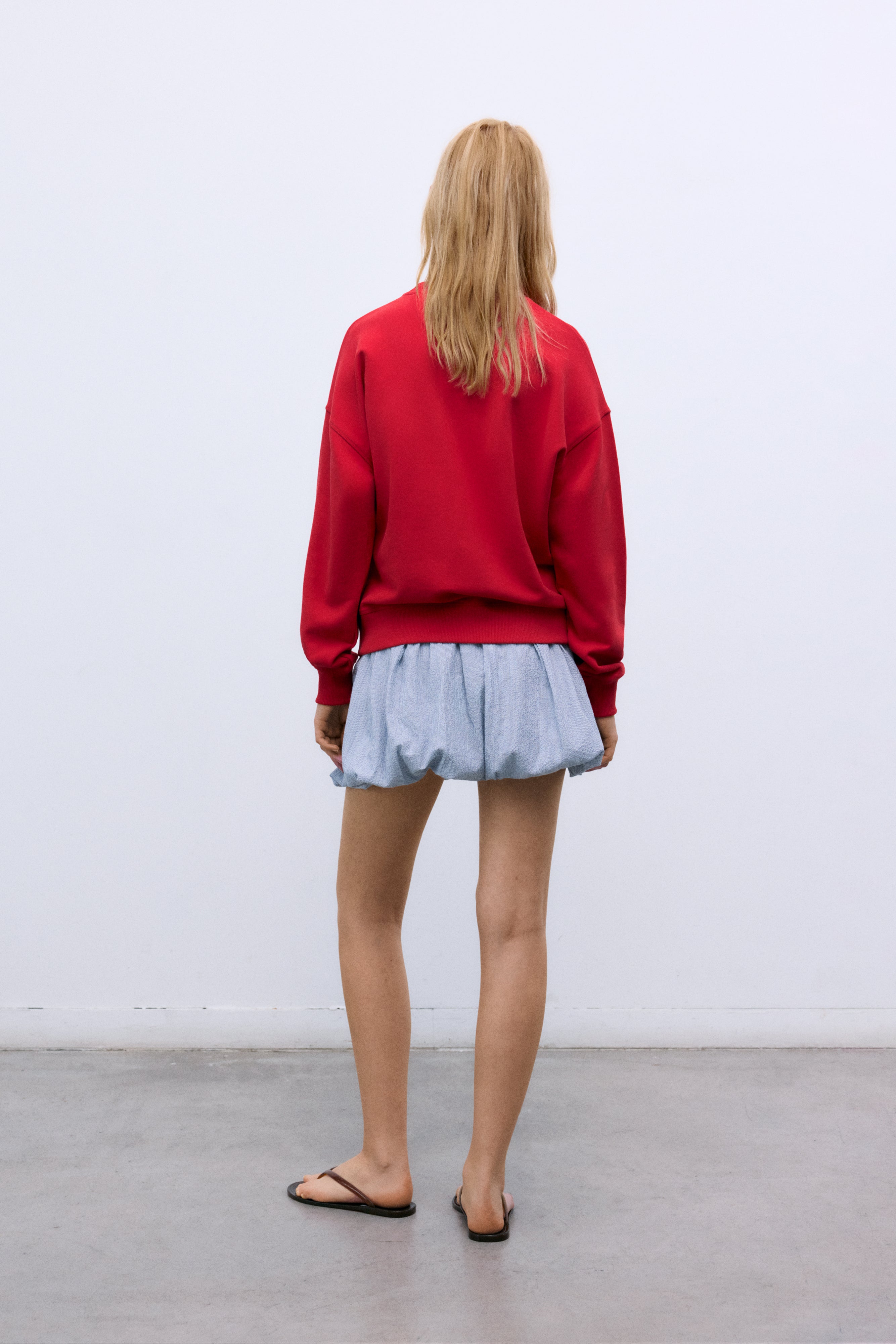 TNS Logo Woman Sweatshirt Tulip Red