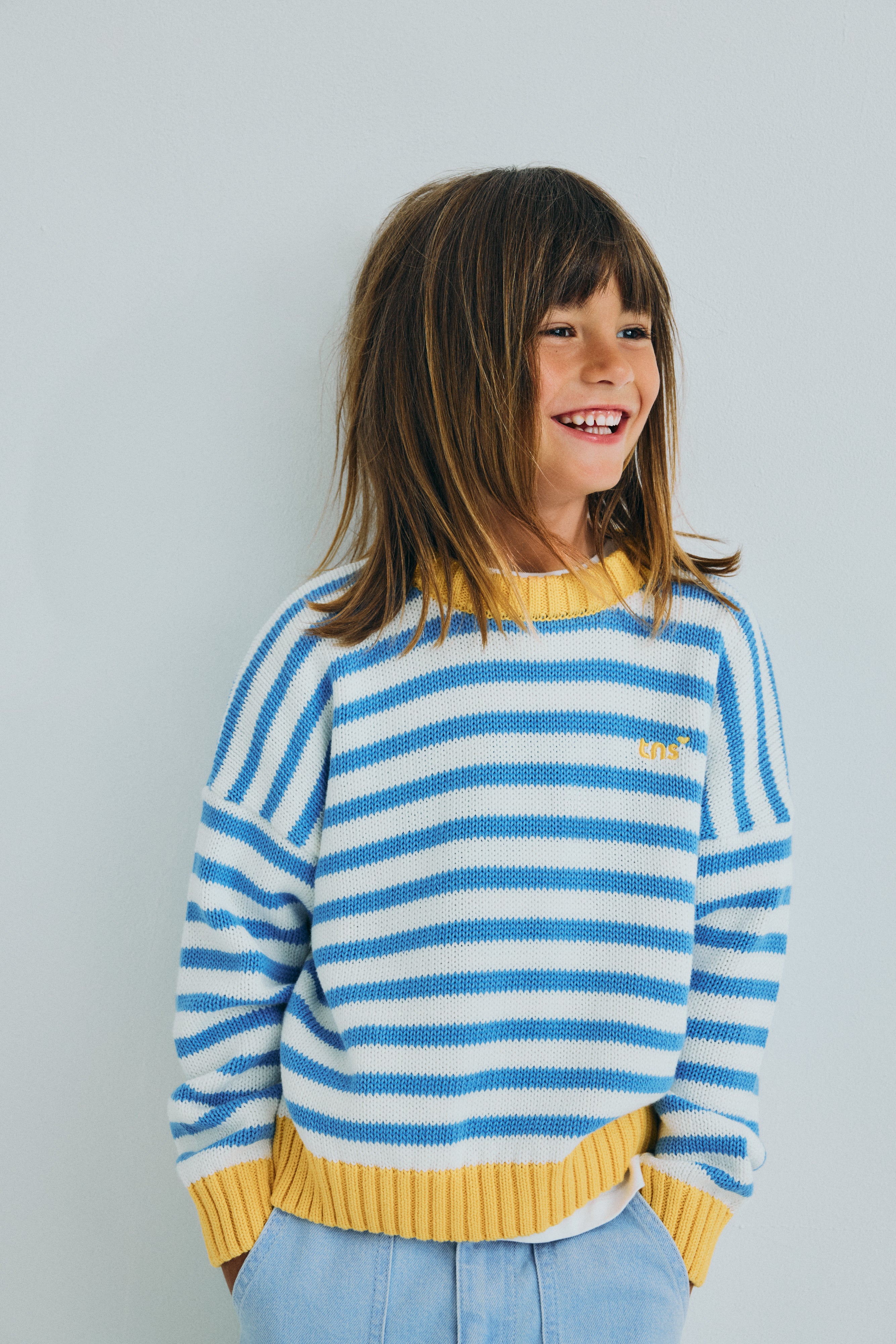 Marigold Jumper Vista Blue Stripes