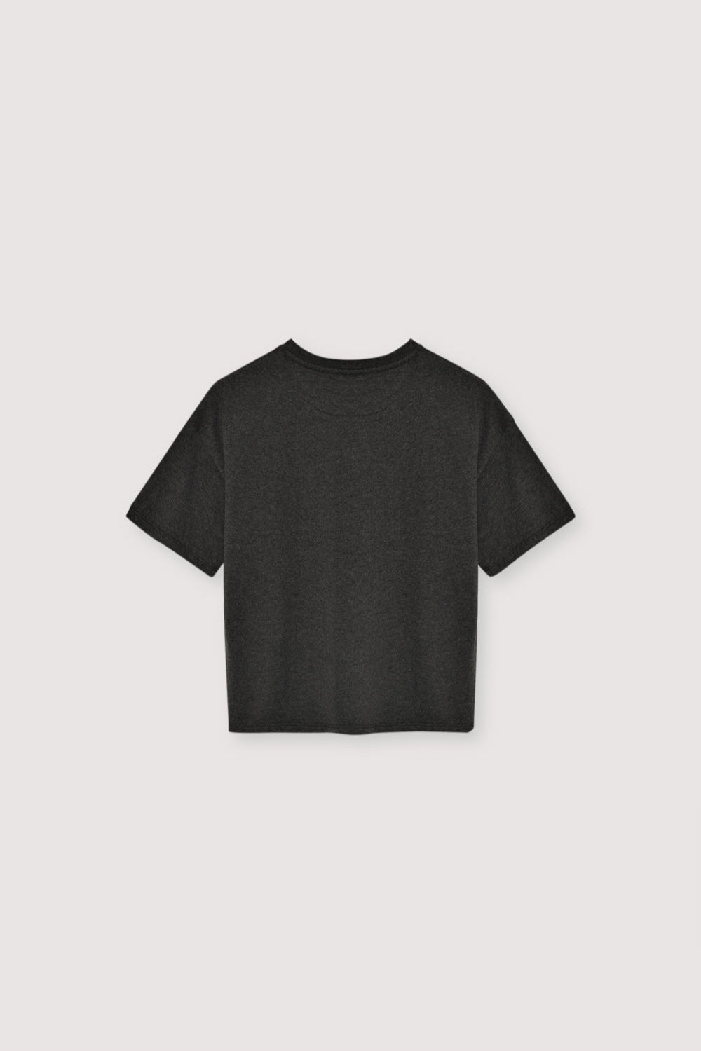 Soft cotton T-shirt in grey, featuring a subtle brand print on the chest. Brushed on both the inside and outside for a smooth, comfortable feel