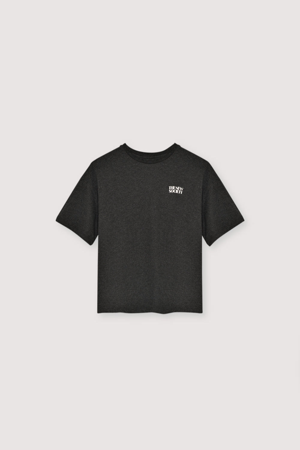 Soft cotton T-shirt in grey, featuring a subtle brand print on the chest. Brushed on both the inside and outside for a smooth, comfortable feel