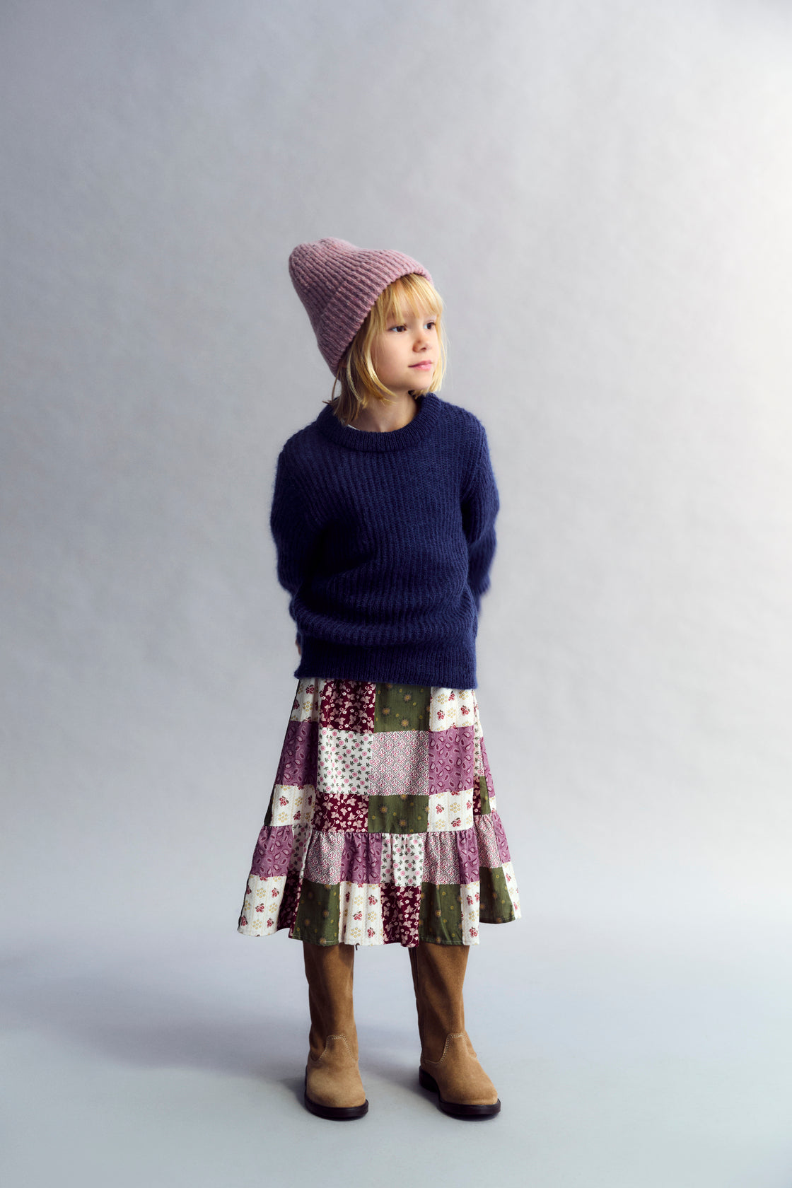 Rib knit wool beanie, perfect for pairing with the matching sweater.