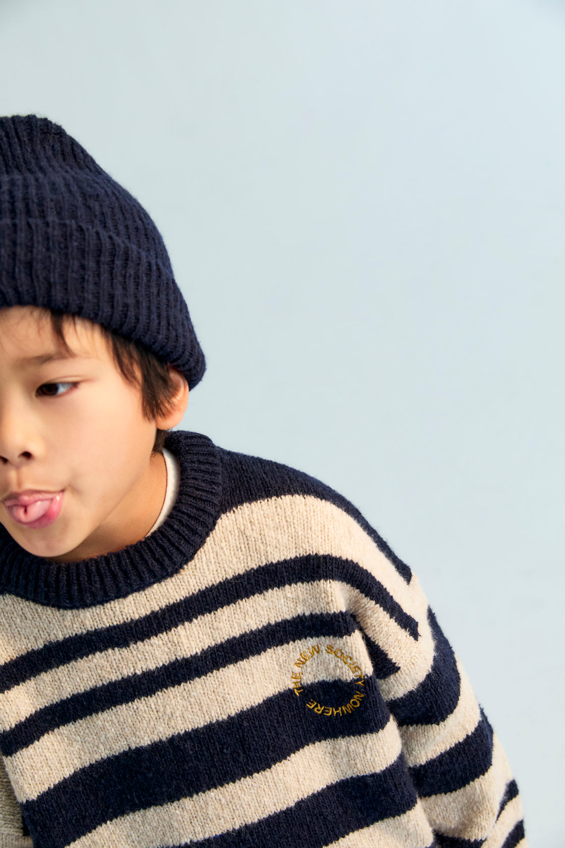 Rib knit wool beanie, perfect for pairing with the matching sweater.