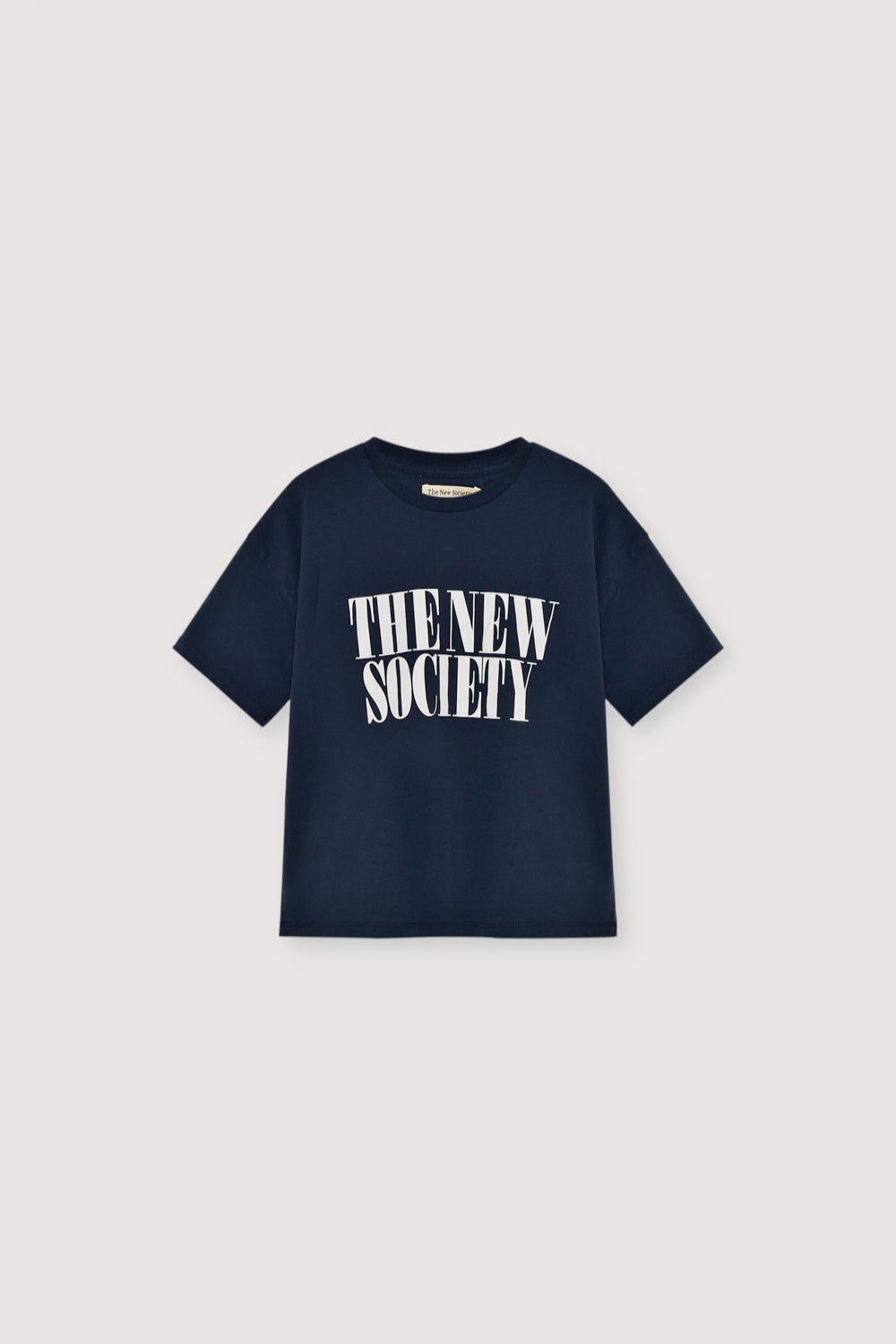 Soft and cozy t-shirt featuring a contrasting "The New Society" logo. Brushed on both the inside and outside for extra comfort.