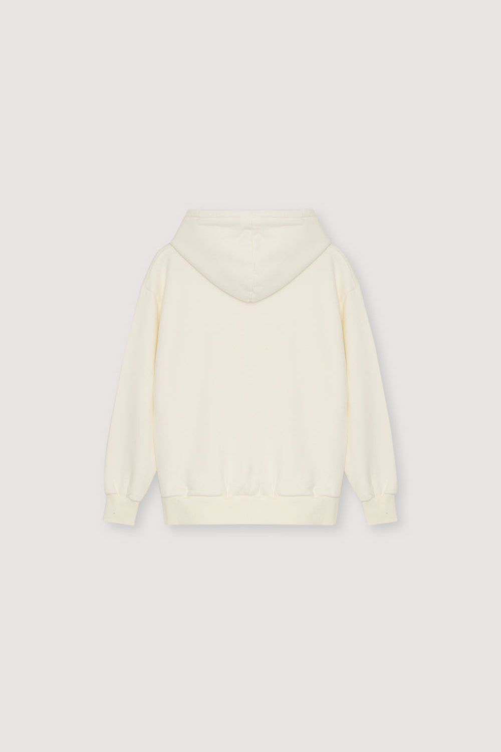 This Moonlight White hoodie features a contrasting "The New Society" print that adds a bold touch to a minimalist design