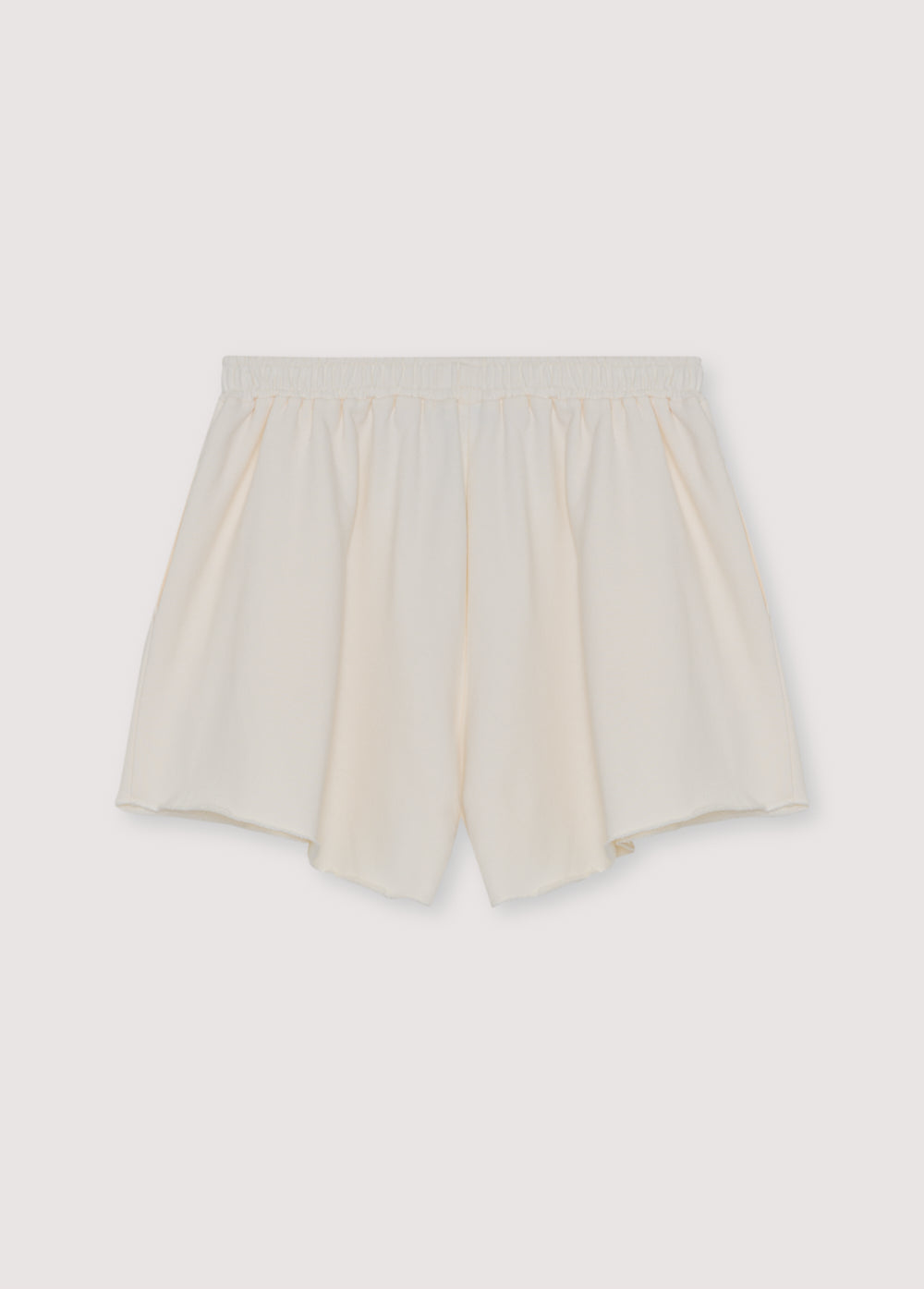 Pantalones cortos de felpa de algodón suave con ajuste amplio y cinturilla elástica para mayor comodidad.