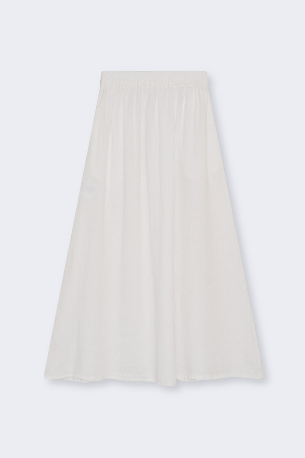 100% linen midi skirt with an elastic waistband and plenty of volume. A perfect piece for summer.