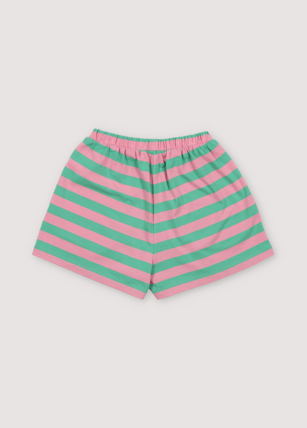 Shorts with fun bicolor stripes, elastic waistband with a drawstring, and a matching SMILEYWORLD patch. Perfect to combine with the matching T-shirt. Spring Summer Collection. The New Society.