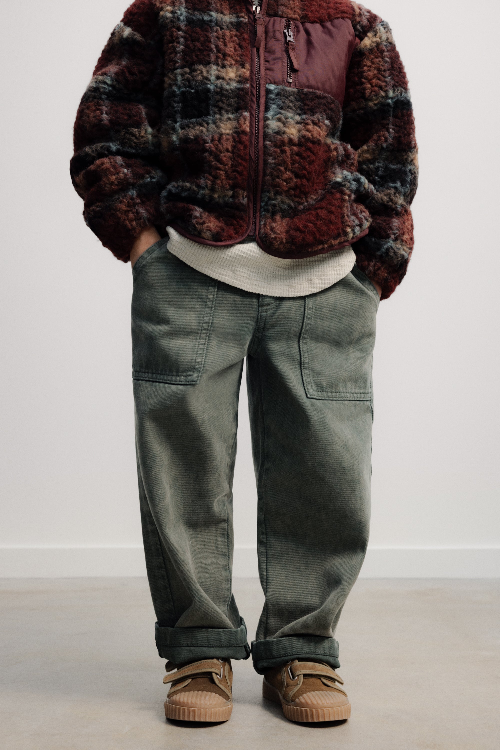 TNS Denim Baggy Pant Tea Leaf