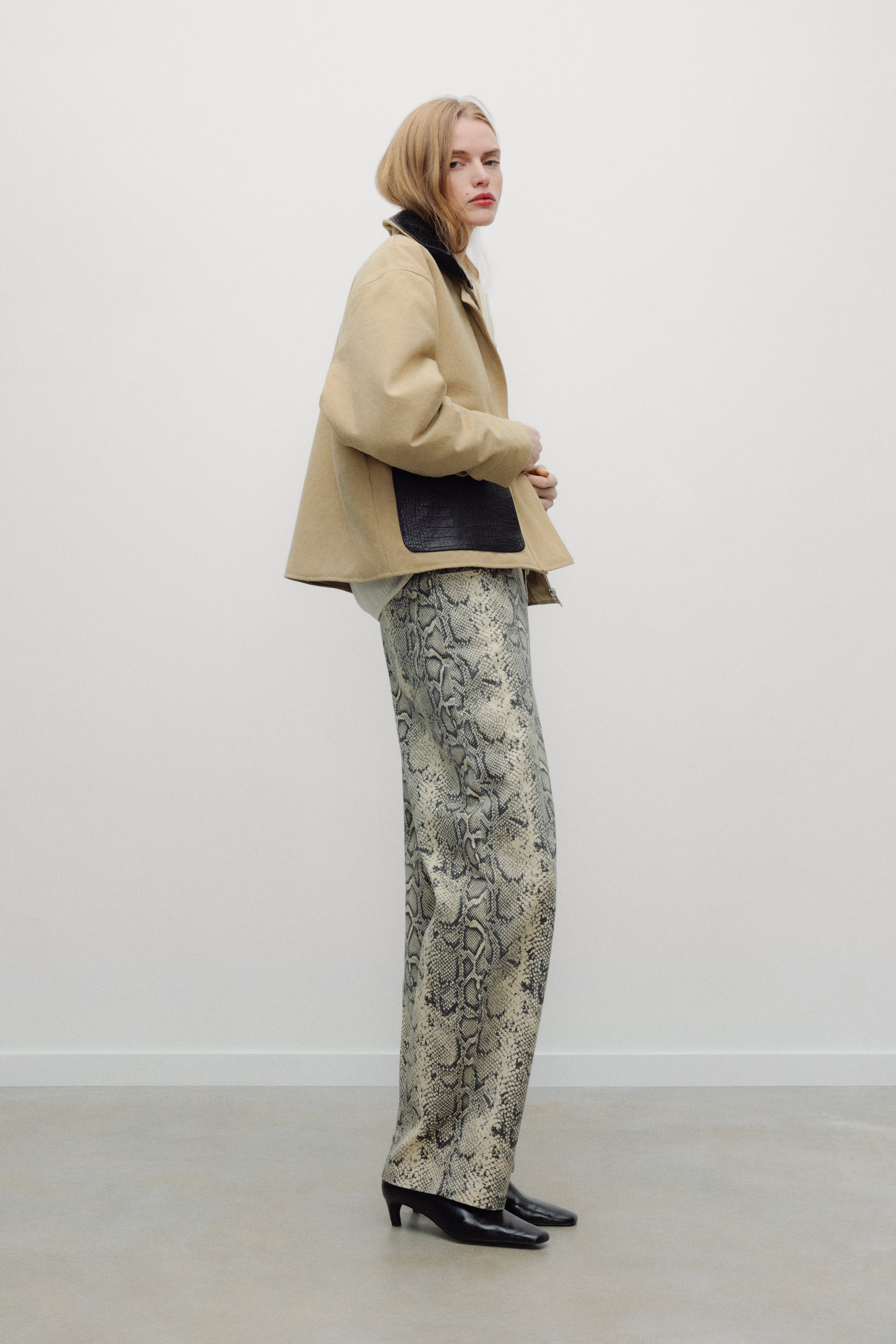TNS Denim Woman Barrel Trouser Snake Print