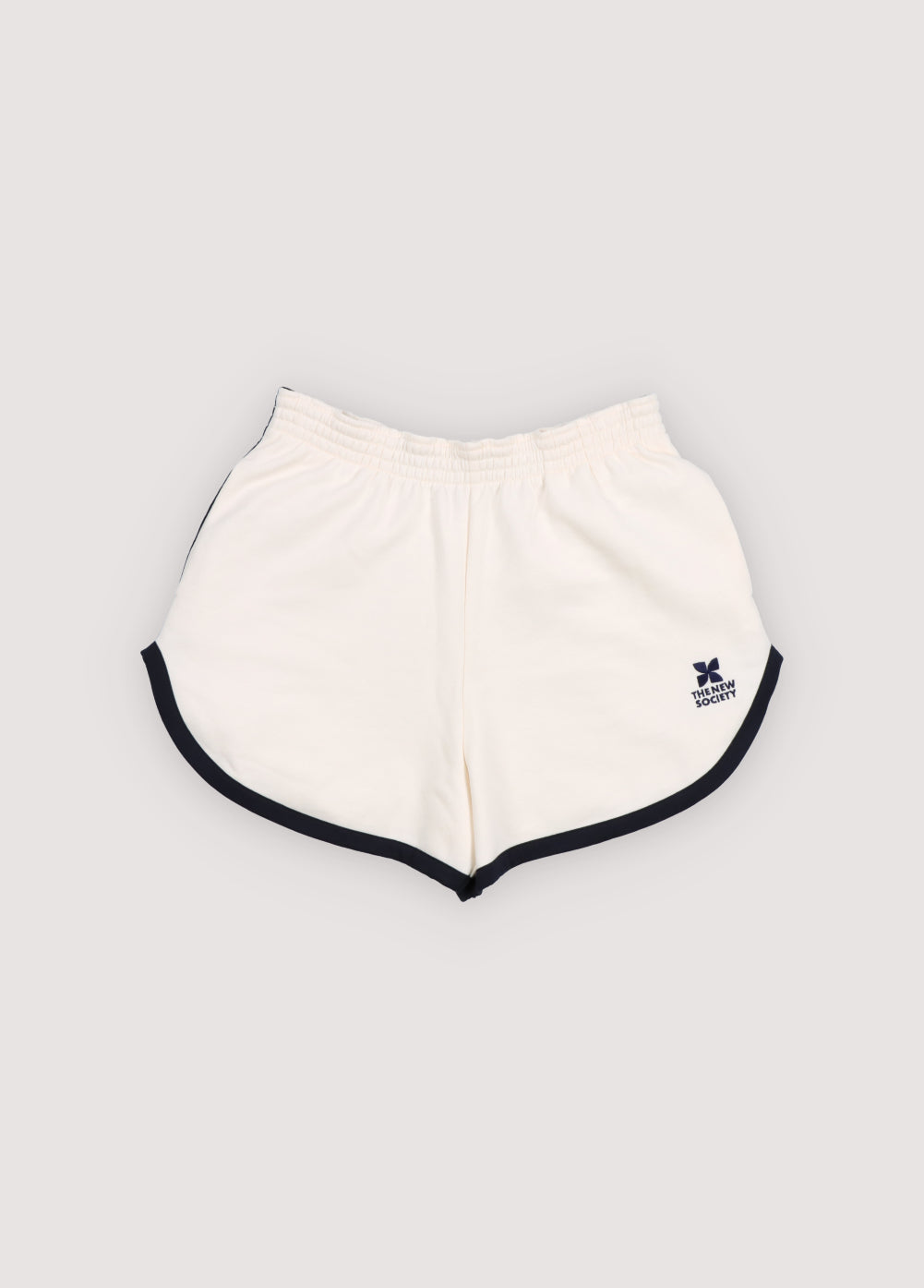 Cotton fleece shorts featuring contrast stripes on the sides and hem, branded embroidery on the hem, side pockets, and an adjustable waistband with drawstring. Perfect for pairing with any other piece from the collection for a coordinated look.