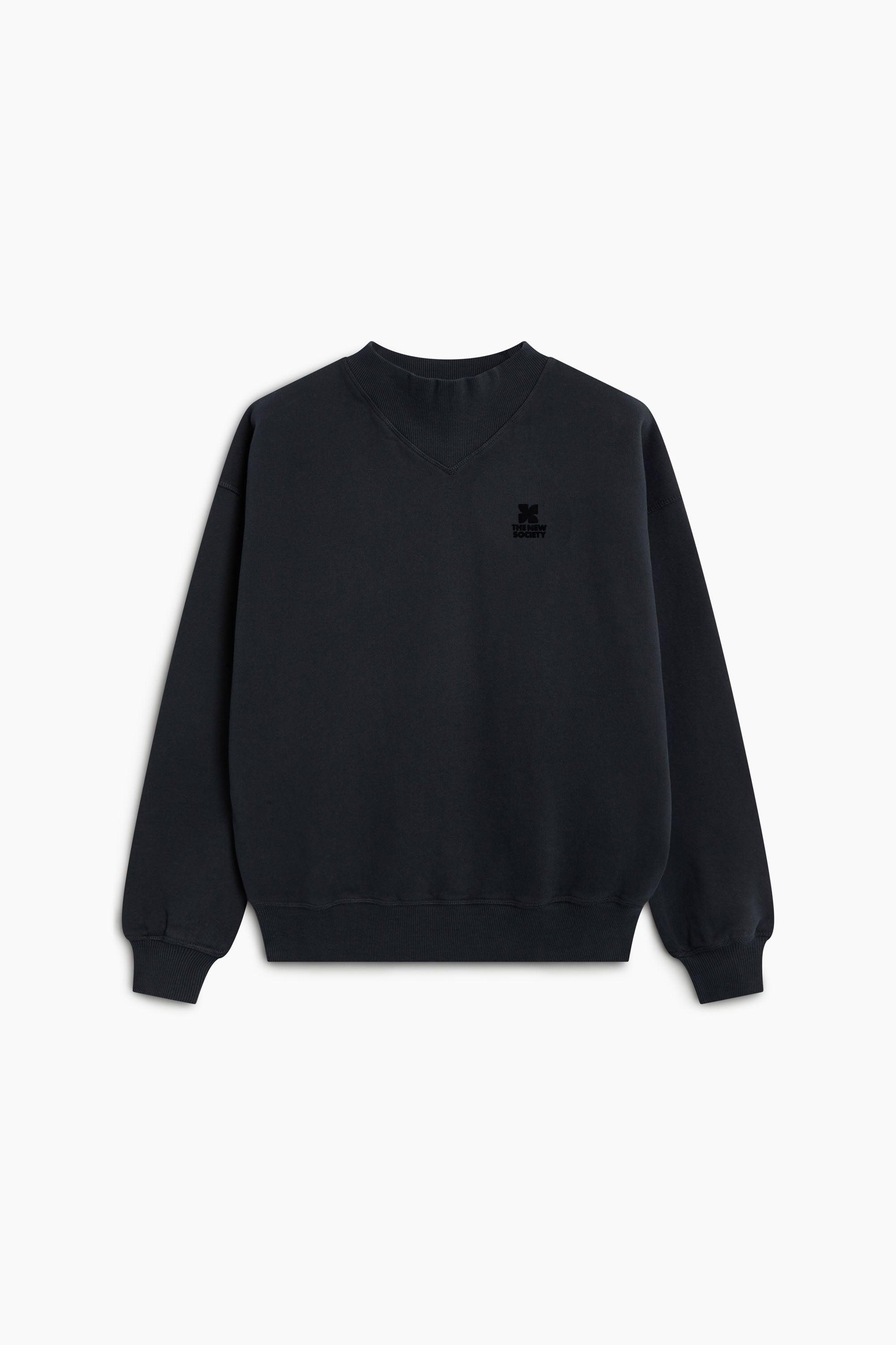 TNS Logo Rib Collar Woman Sweatshirt Moonless Night