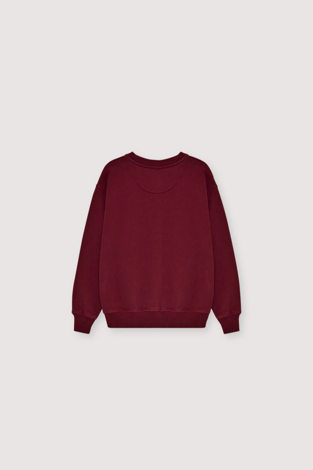 Maroon sweatshirt on a light gray background. Kids Collection the new society