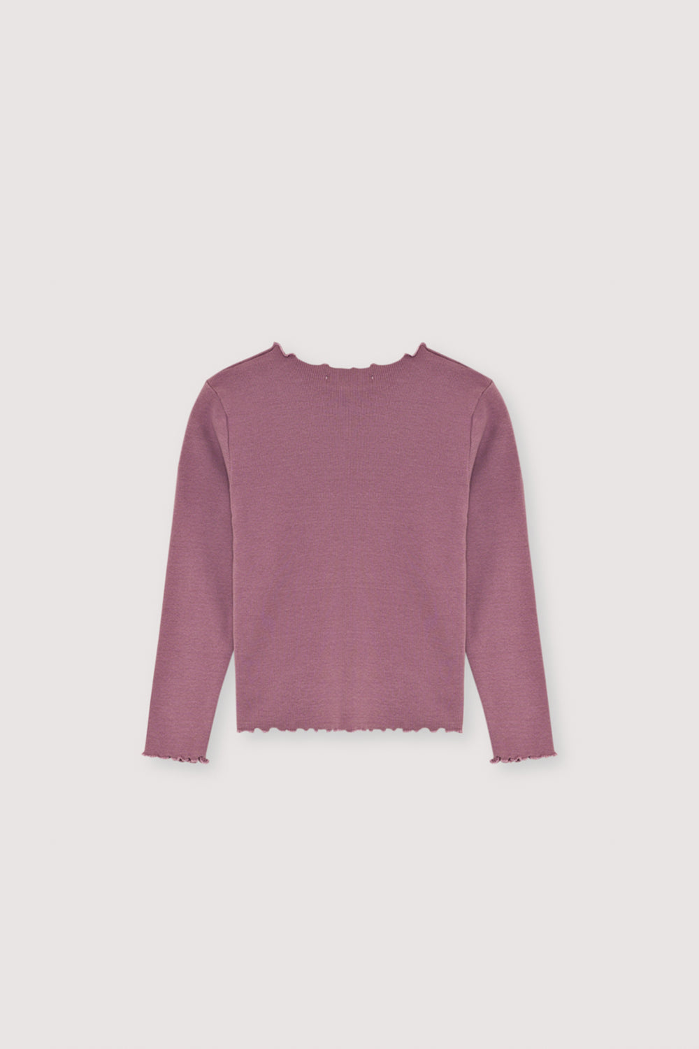 This ribbed t-shirt in a soft Grape Bliss shade showcases a bold leopard print and tone-on-tone baby overlock finishes for a refined look.