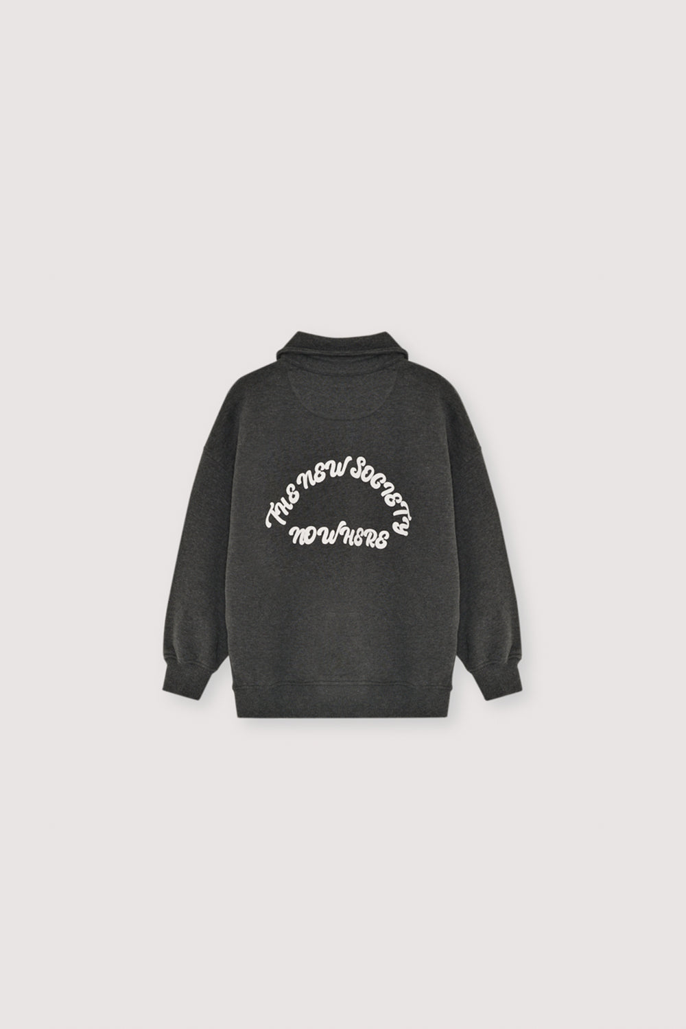 Fleece polo with a tone-on-tone brand print detail on the chest.