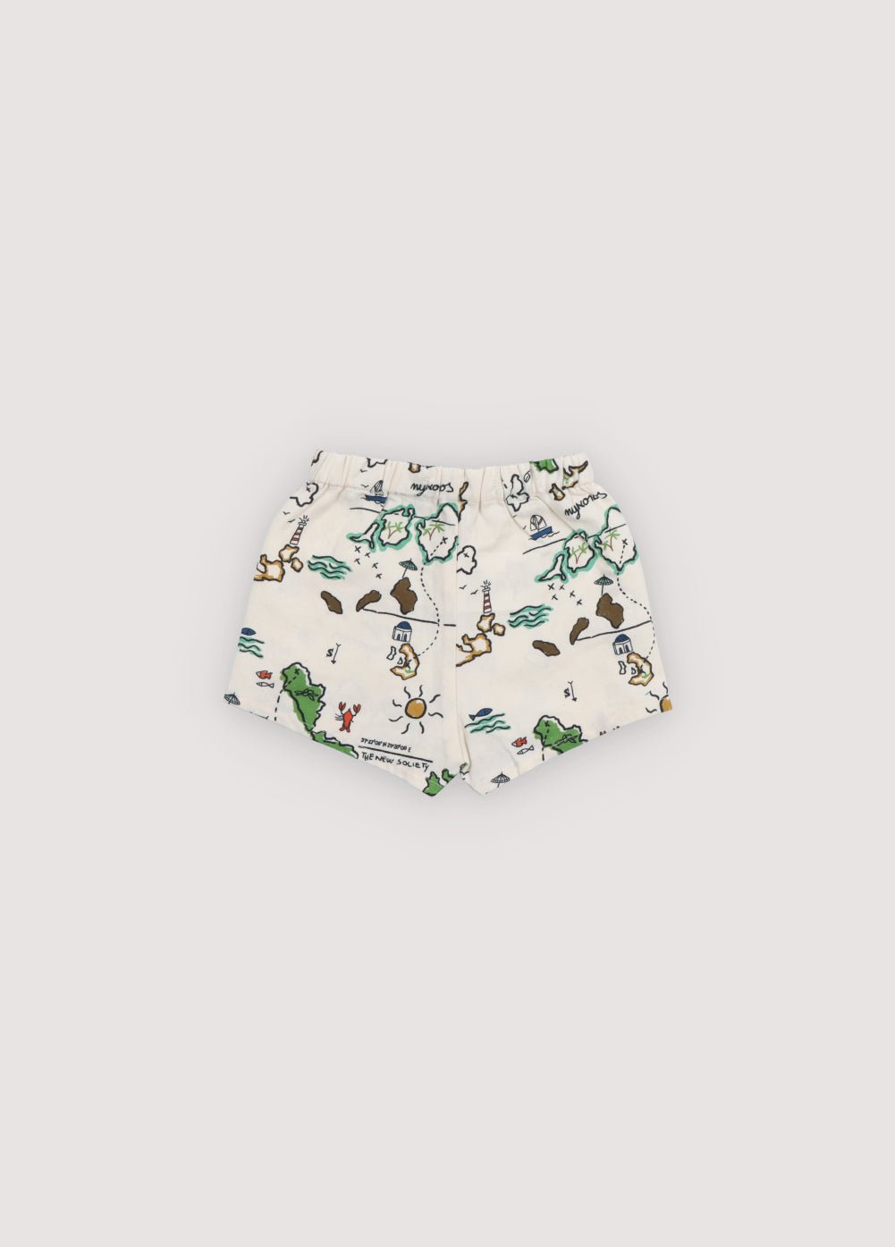 Bermuda bébé Arkoi en 100% coton avec notre imprimé carte et taille élastique. Collection Printemps Été. The New Society.