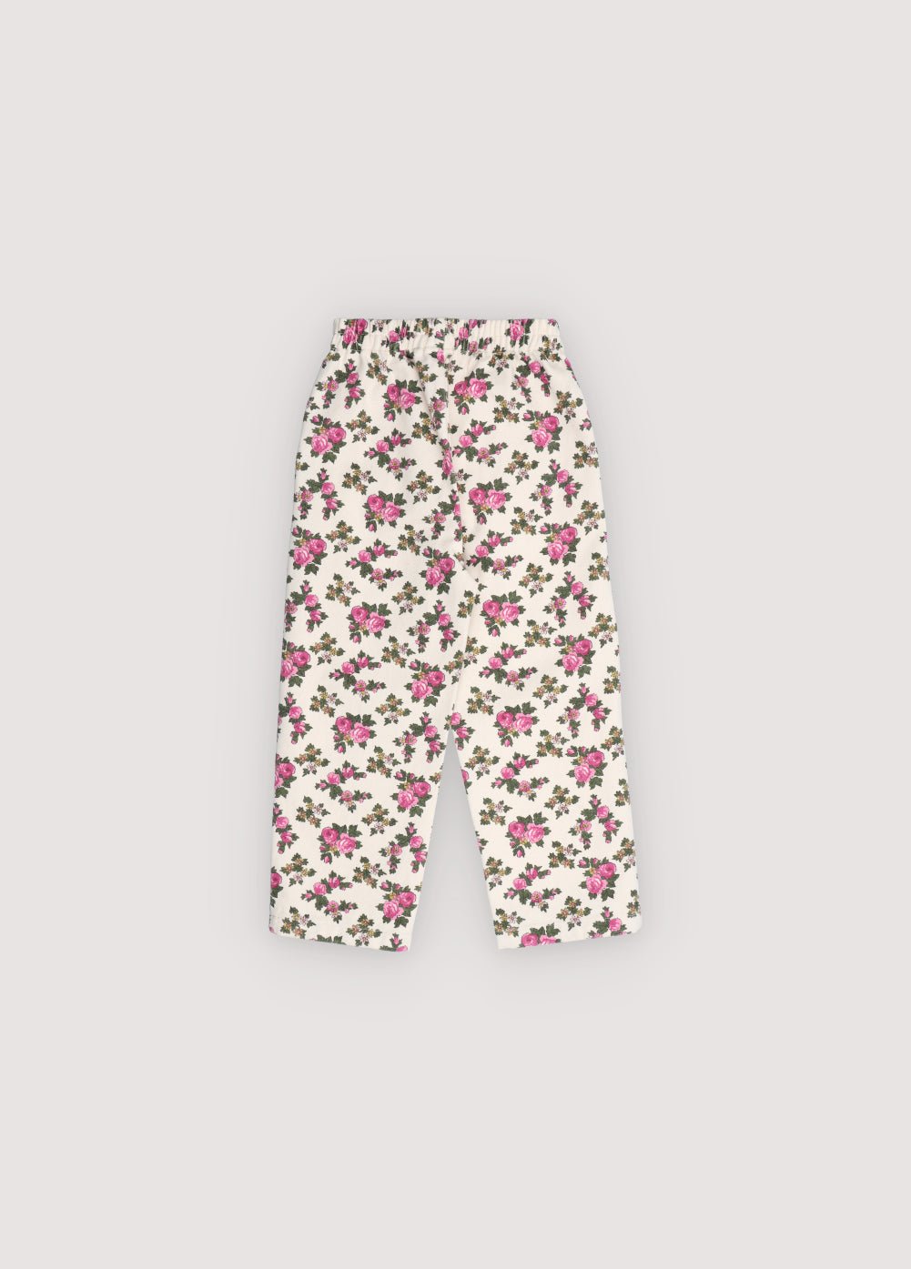 Straight-leg denim pants in the exclusive Elyse floral print, designed with an original front detail featuring tone-on-tone mother-of-pearl buttons.
