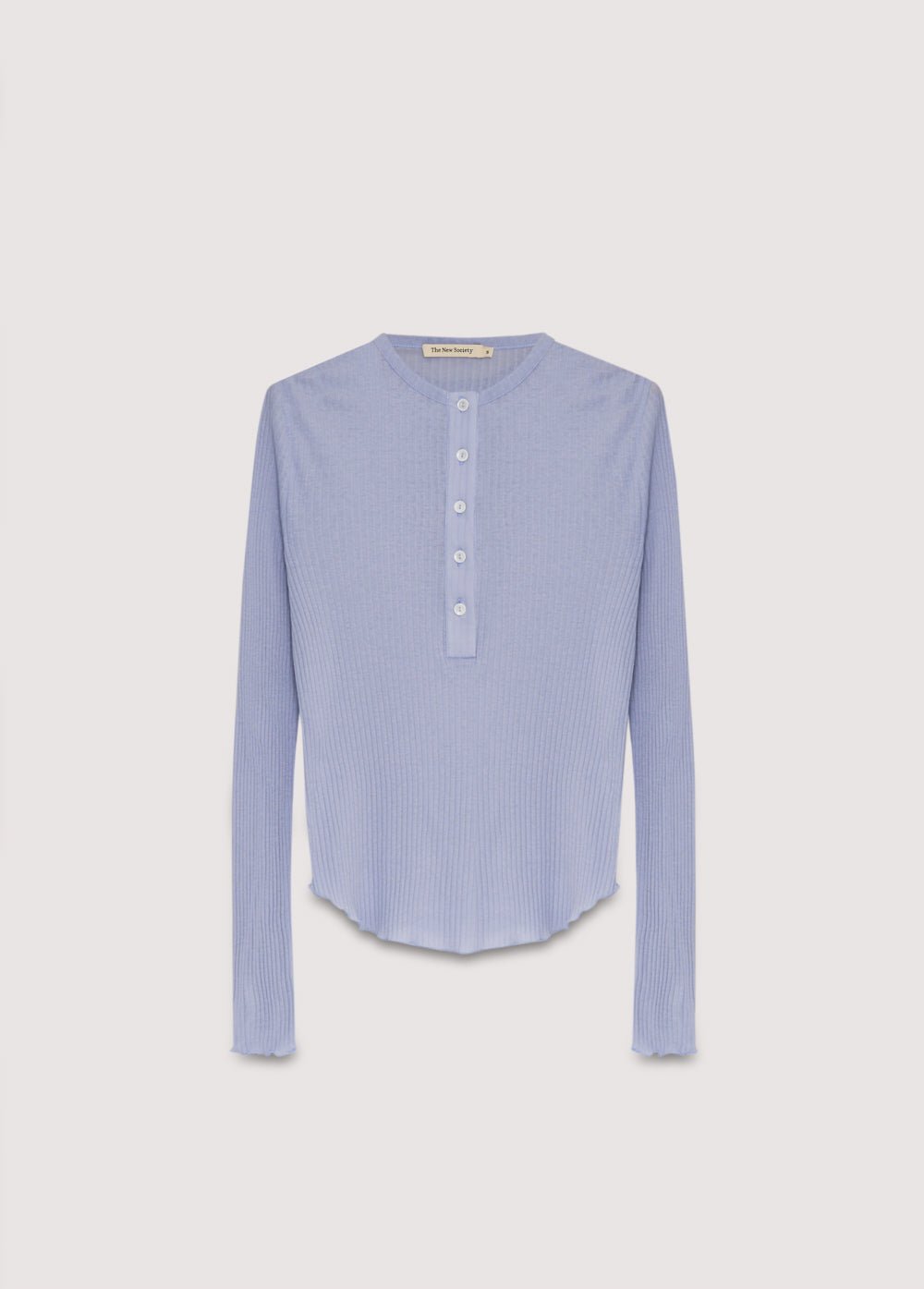 T-shirt slim en coton côtelé, avec col et patte de boutonnage côtelés, doté de boutons ton sur ton.