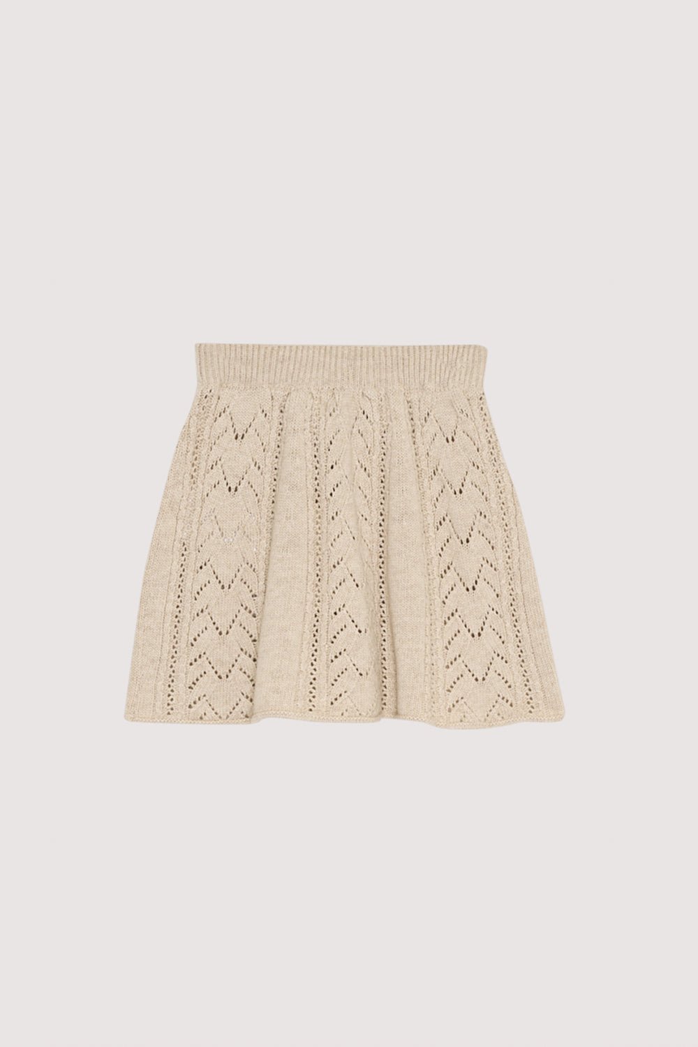 This Moonlight White skirt is crafted from a luxurious blend of recycled cashmere and wool, offering a soft, elevated feel.