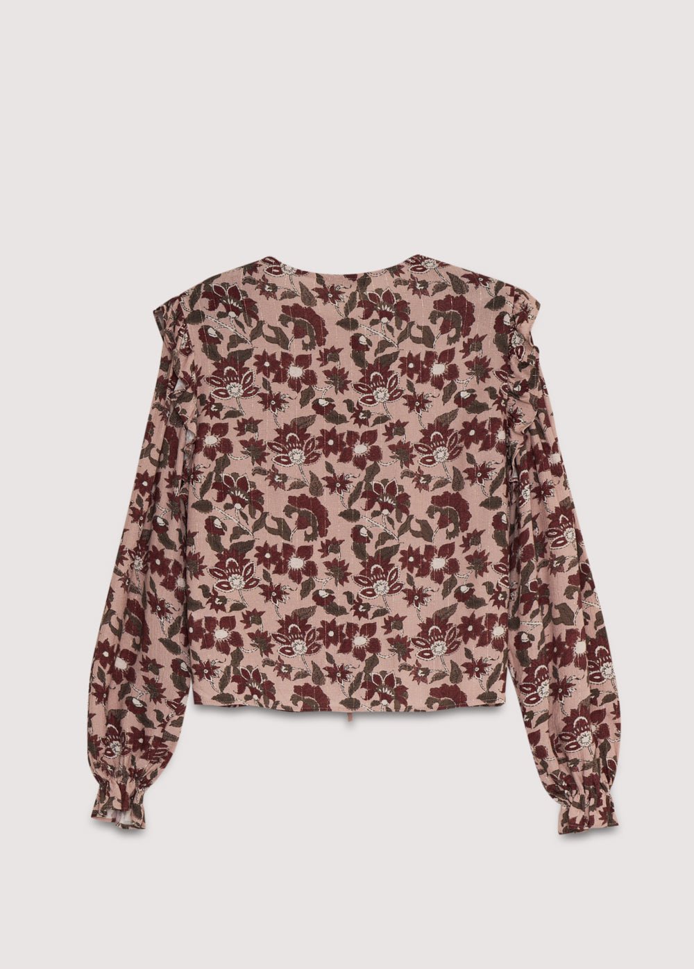 Blouse en viscose douce et légère avec l'imprimé exclusif Lua avec de subtils reflets lurex pour une touche de brillance.