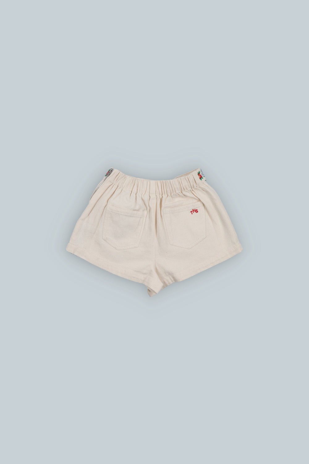 Malva Short Fleur Broderie Denim Naturel_Samplingshort