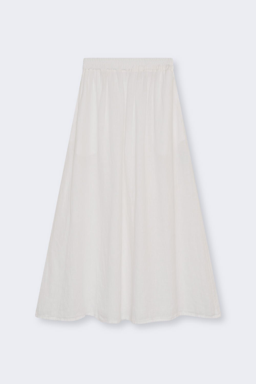 Jupe midi 100% lin avec taille élastique et beaucoup de volume. Une pièce parfaite pour l'été.