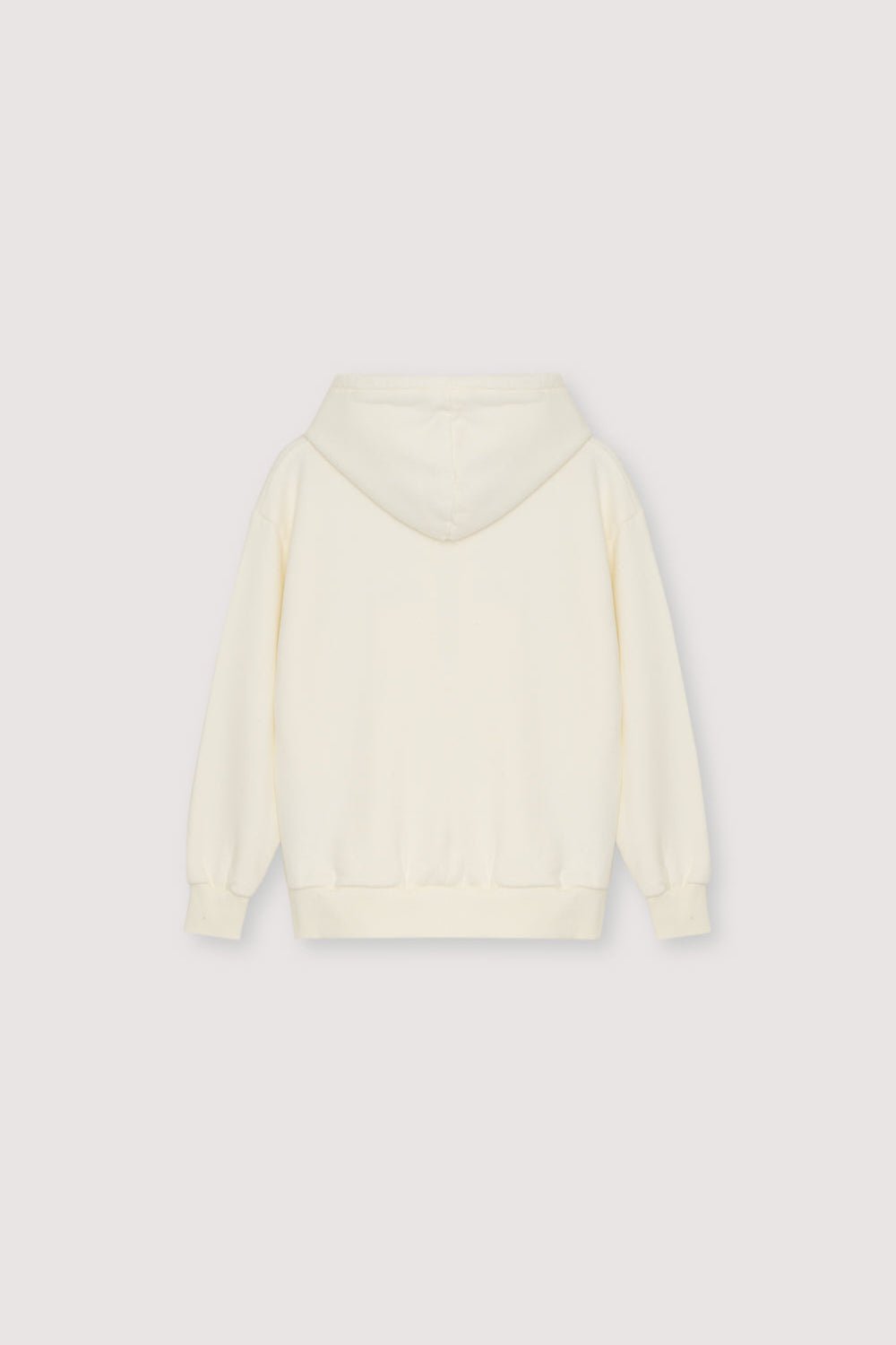 This Moonlight White hoodie features a contrasting "The New Society" print that adds a bold touch to a minimalist design