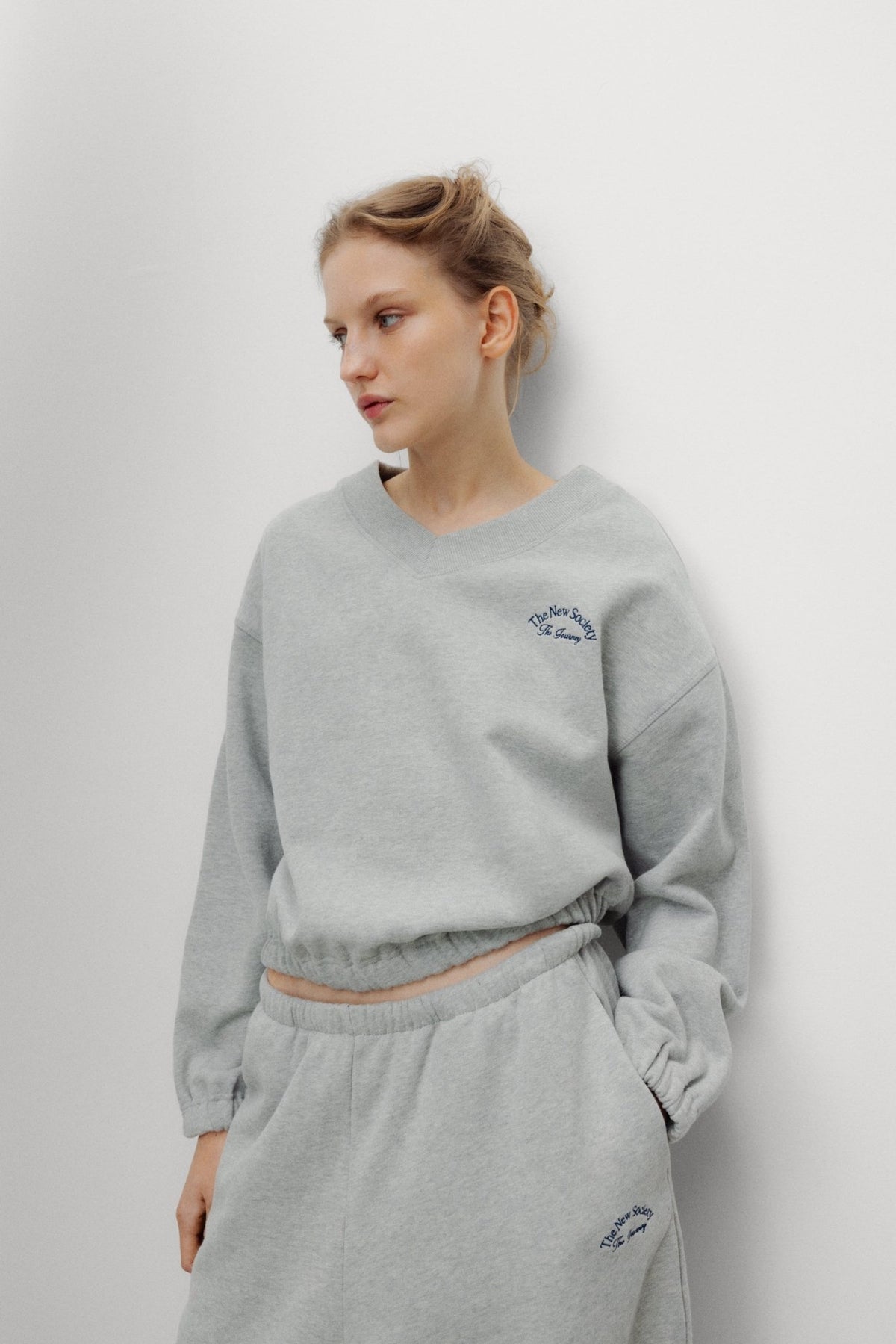 Mochi Woman Sweatshirt Light Grey Melangesweatshirt