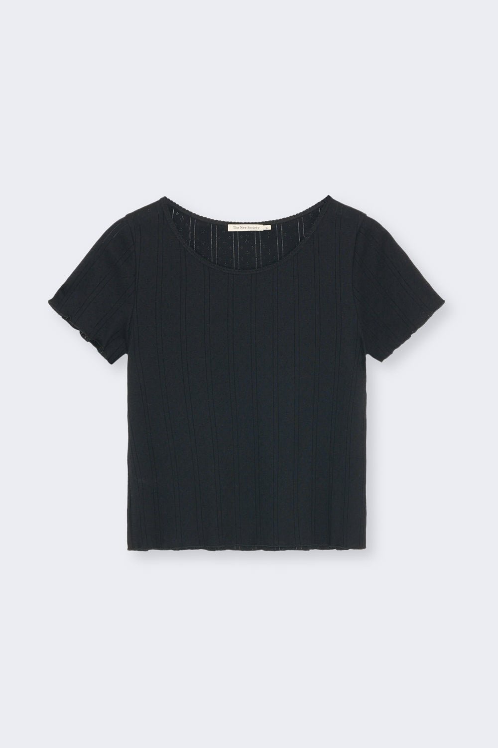 Tee in fine, soft jersey with a beautiful openwork design. Features a round neckline with a delicate finish.