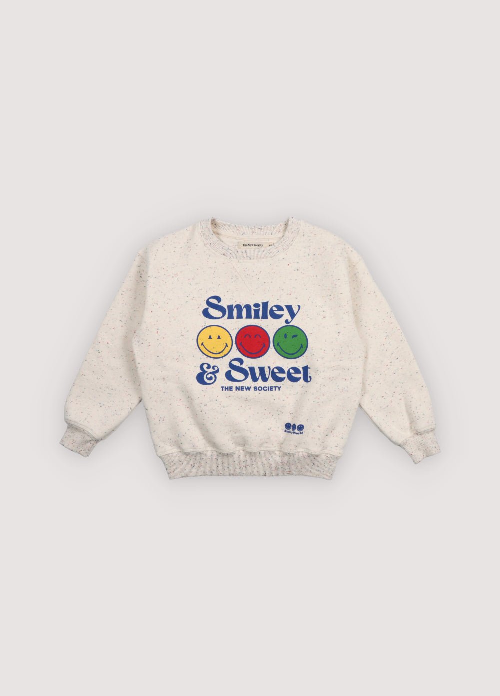 Sweatshirt in a fun speckled fabric featuring ribbed trims and a SmileyWorld® print on the front.