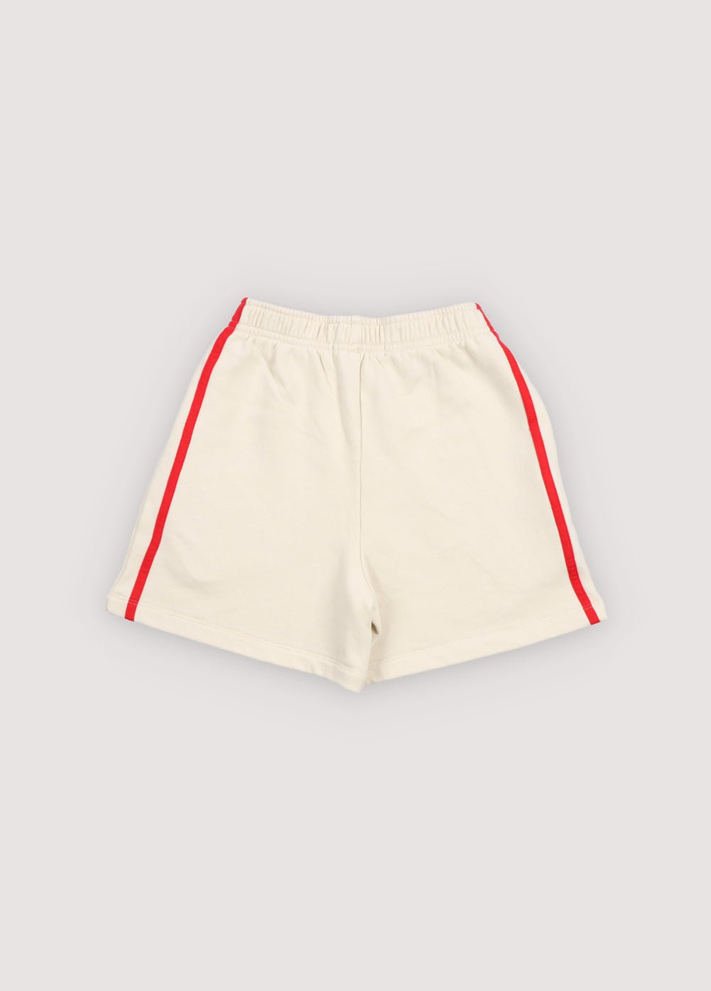Soft cotton terry bermuda shorts featuring an elastic waistband, side pockets, double contrasting side stripes, and a brand print on the hem for a sporty, stylish finish.