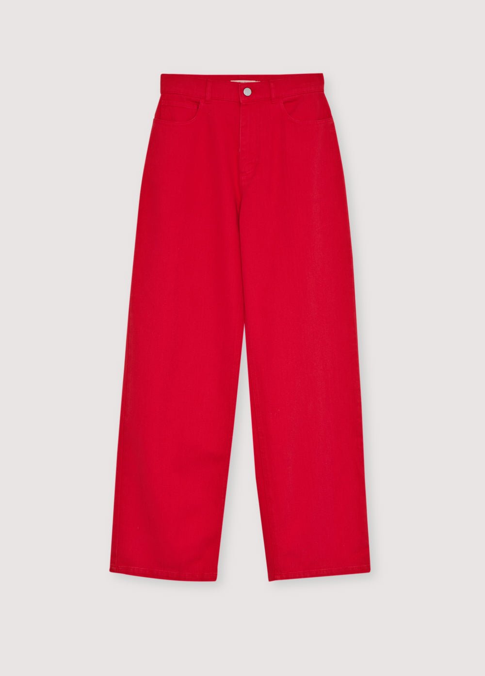 Our classic wide-leg pants crafted from soft 100% cotton denim, now available in a beautiful red shade that adds character and style to any outfit.