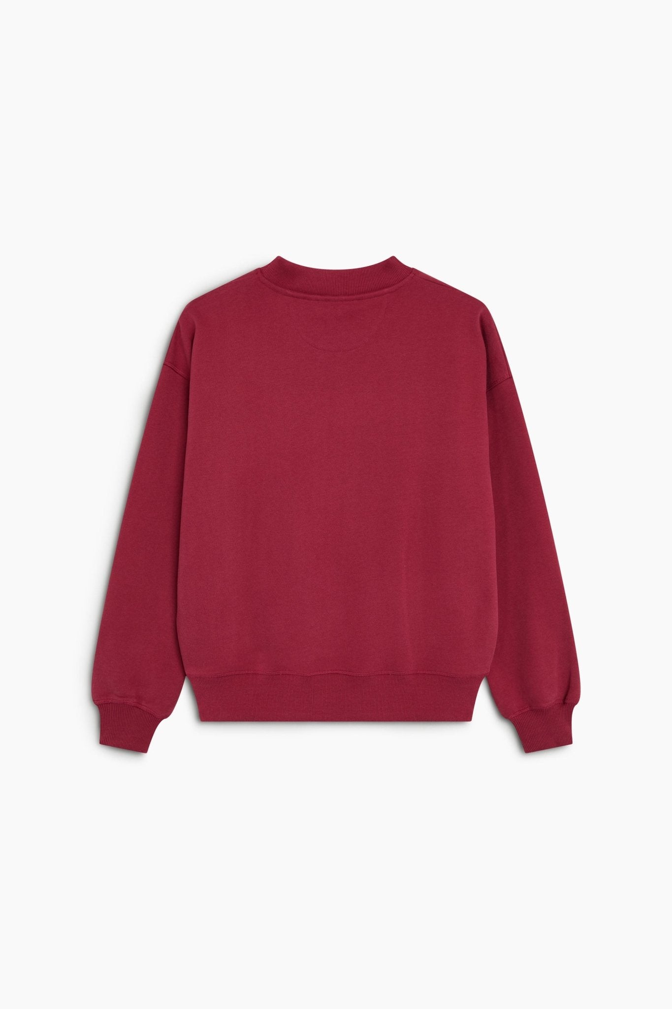 Damen-Sweatshirt mit TNS-Logo, geripptem Kragen, Rumba-Rot
