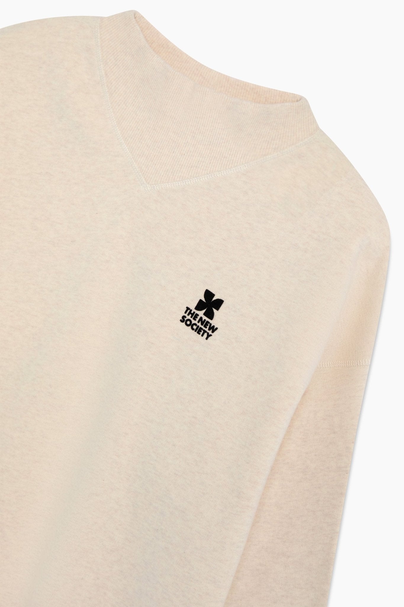TNS Logo Rib Collar Woman Sweatshirt Whisper White Melange
