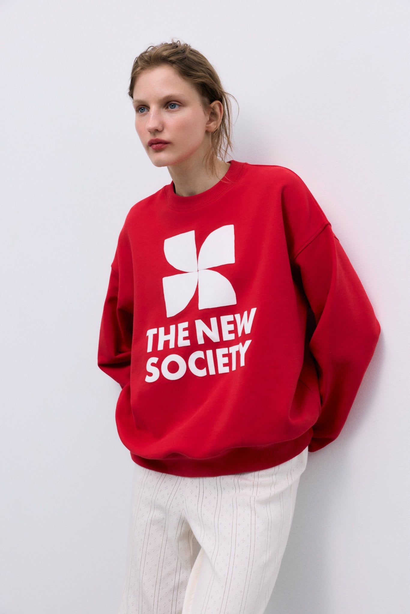 TNS Logo Woman Sweatshirt Tulip Red