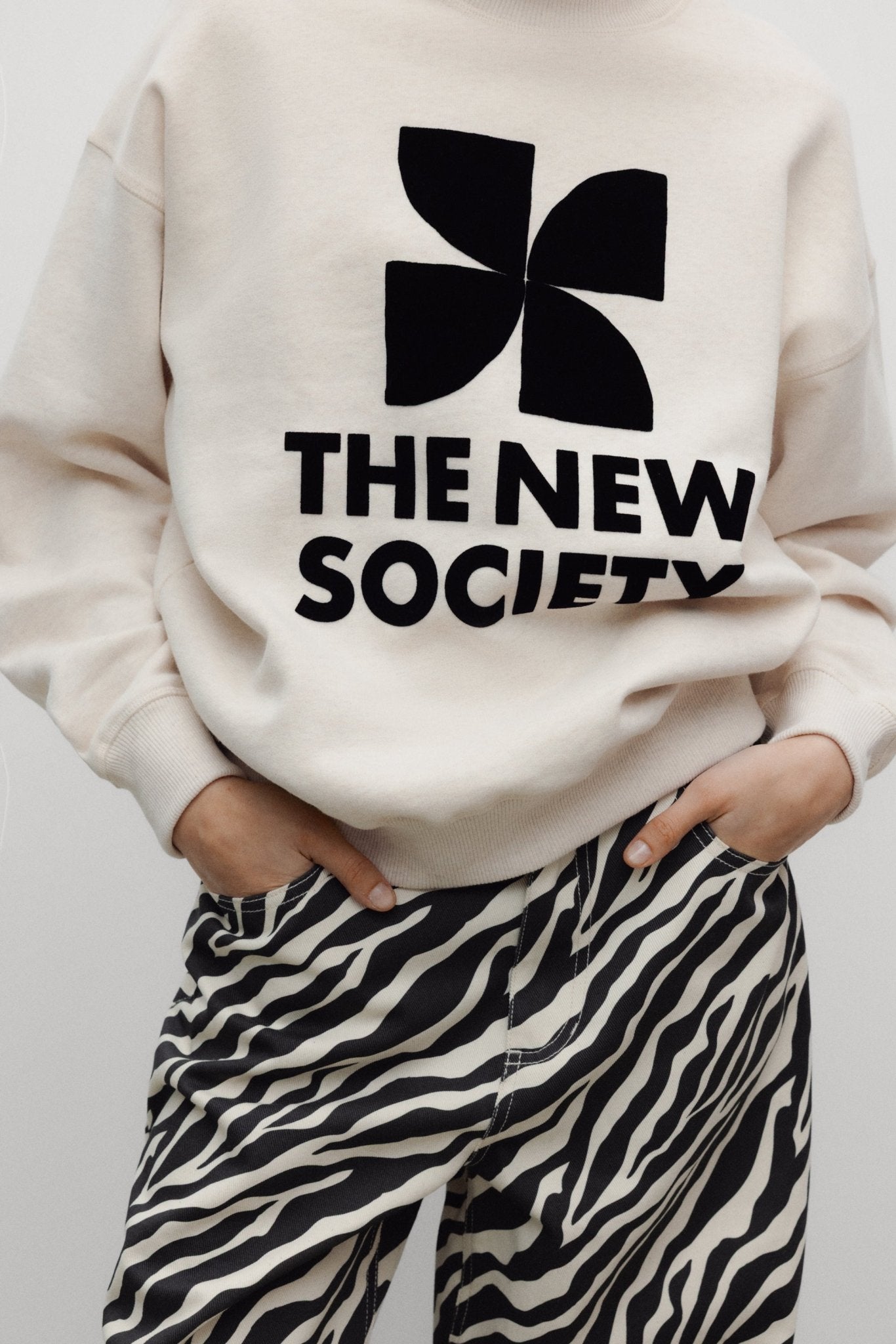 TNS Logo Woman Sweatshirt Whisper White Melange
