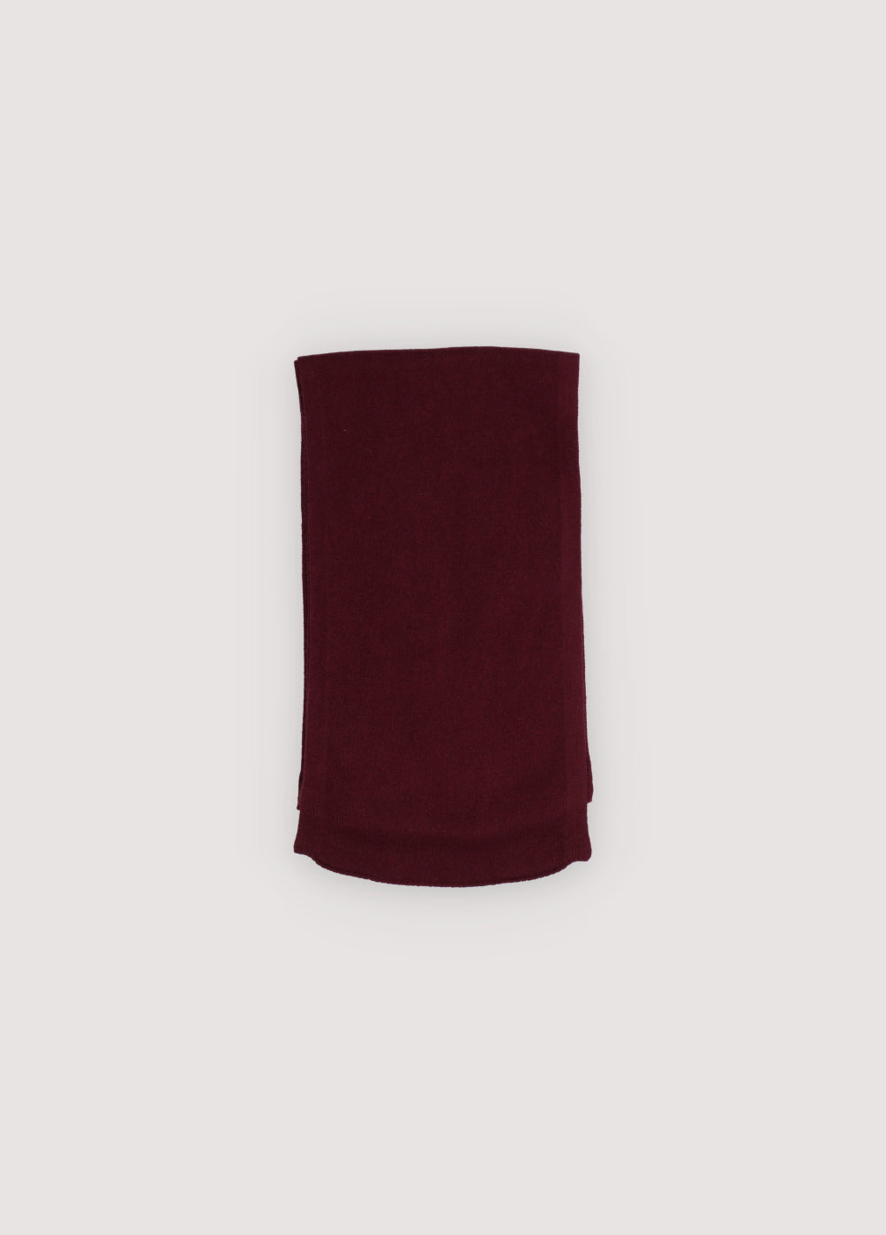 Long ribbed cashmere scarf, paired with the matching beanie.