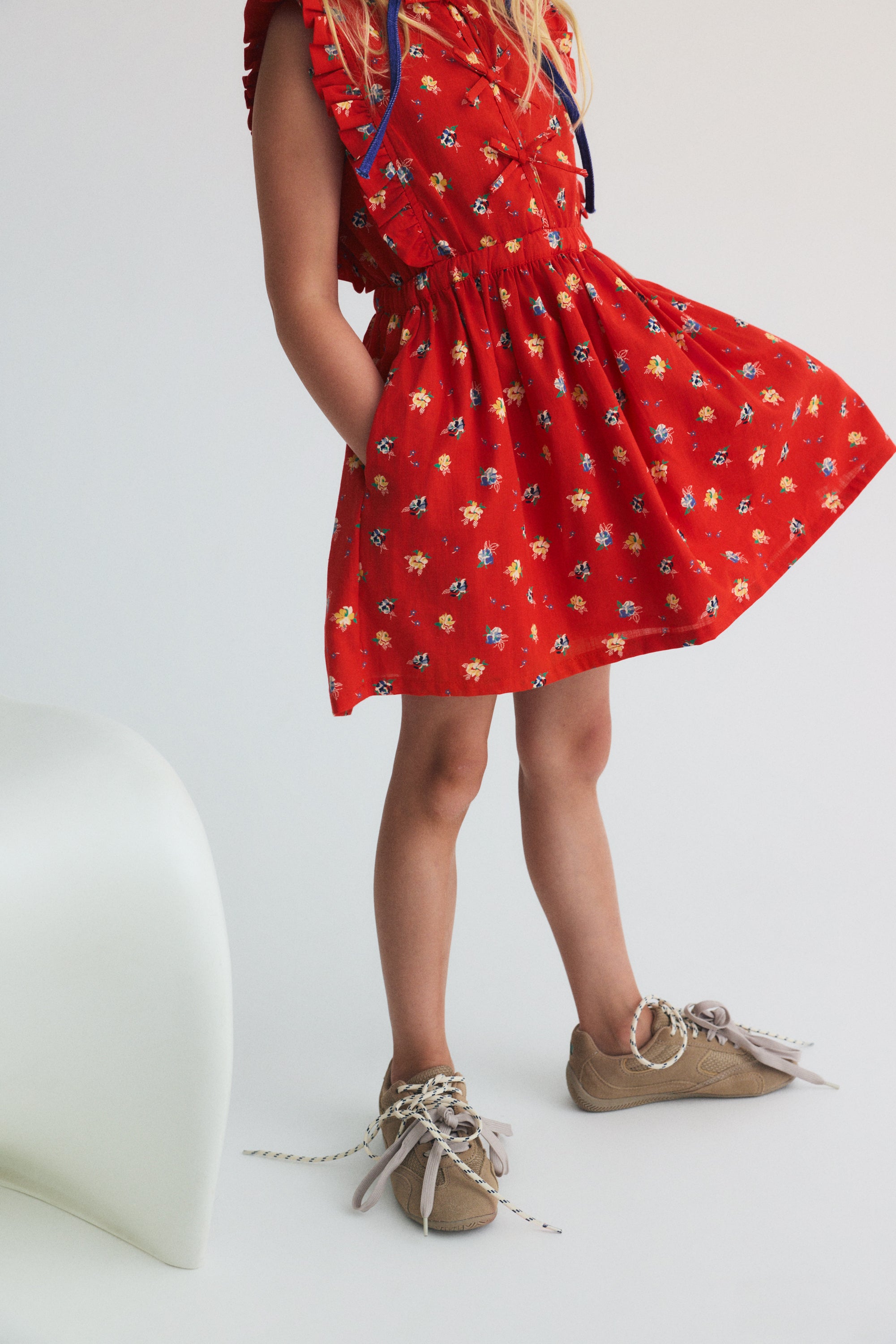 One of our signature dress styles, crafted in soft organic cotton with a lovely floral print.