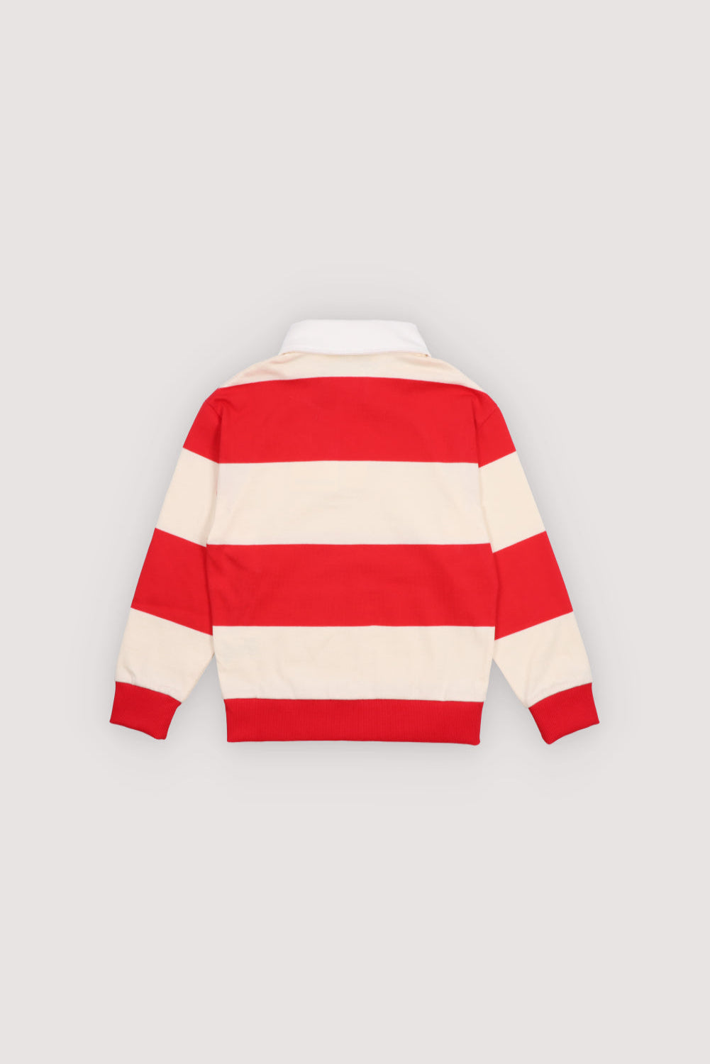 Cotton piqué polo with two tone stripes and a contrasting canvas collar for a distinctive finish